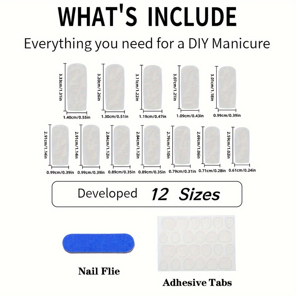 {24pcs} Long Square Press On Nails