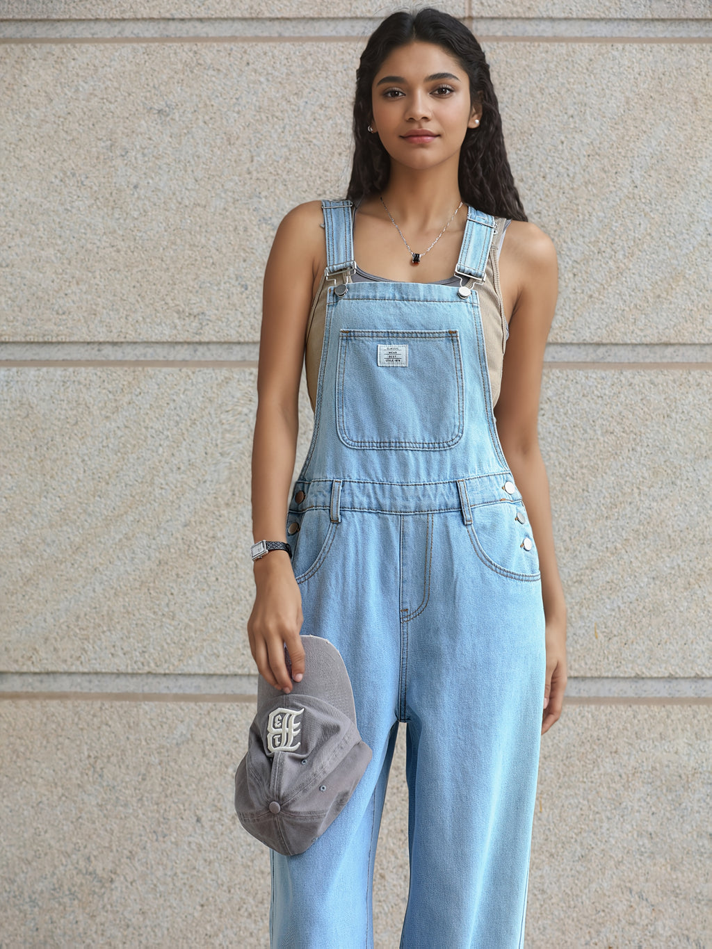 Oversized Wide-Leg Denim Jumpsuit