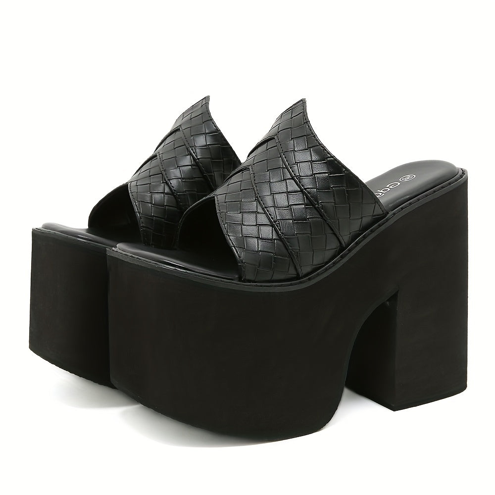 Platform Sandals with Thick Wedge Heel