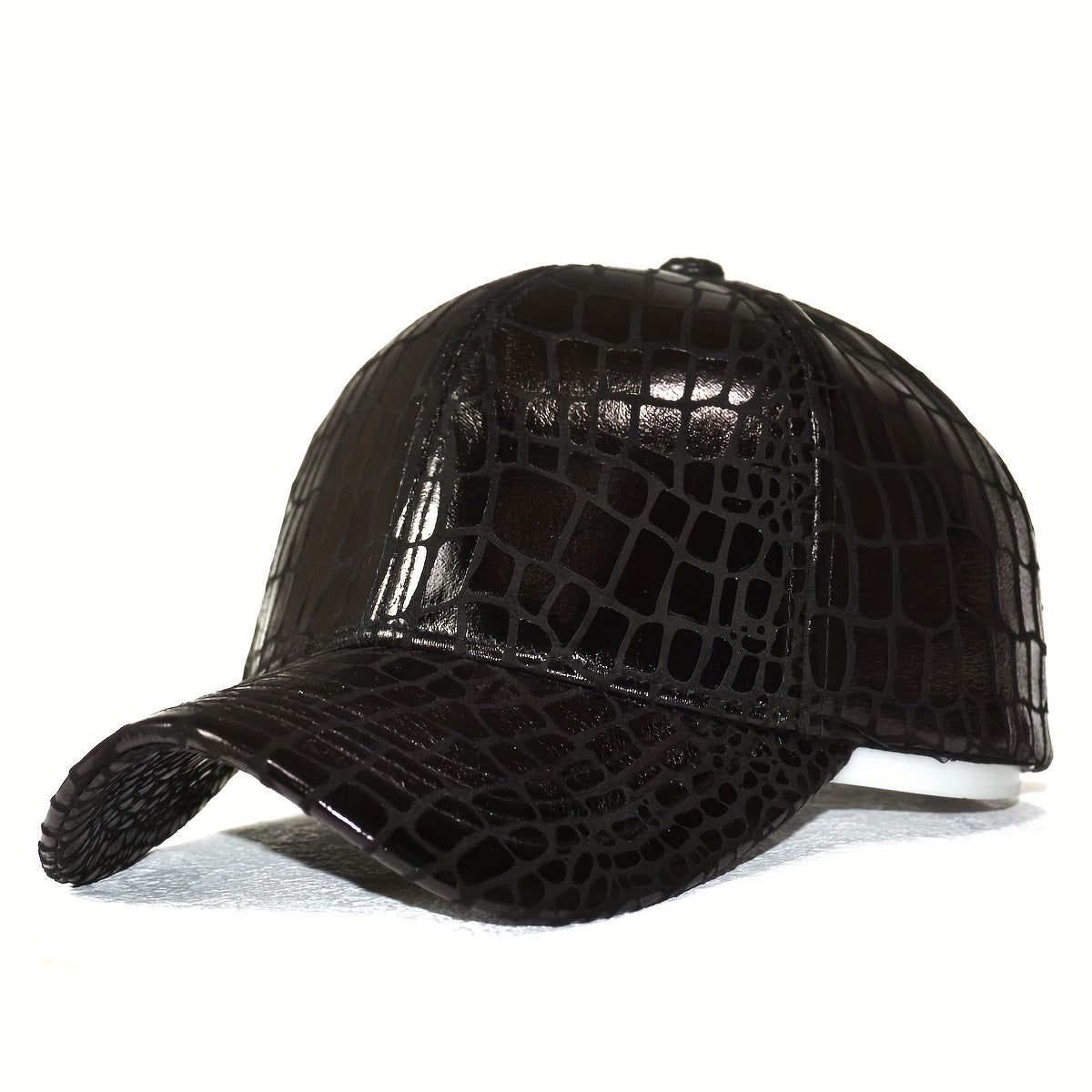 Classic Crocodile Embossed PU Leather Baseball Cap