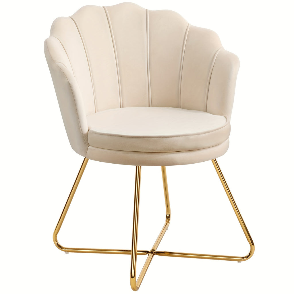Shell Shape Velvet Dressing Chair