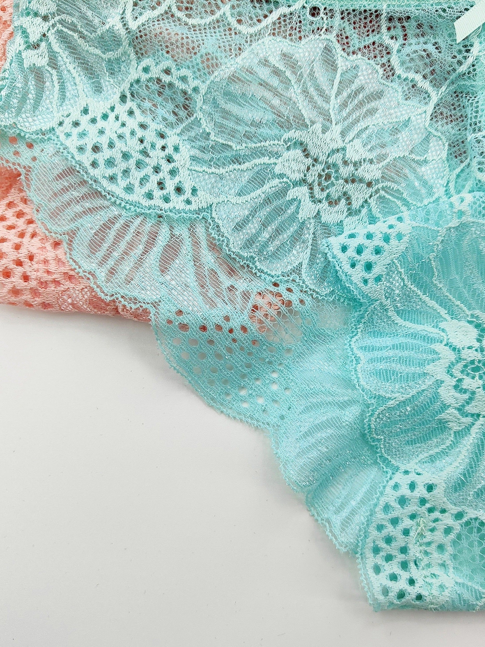 {6pcs} Jacquard Lace Bow Hipster Bikini Panties