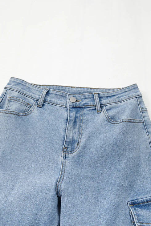 High-Waisted Straight Leg Jean with Bow Accent