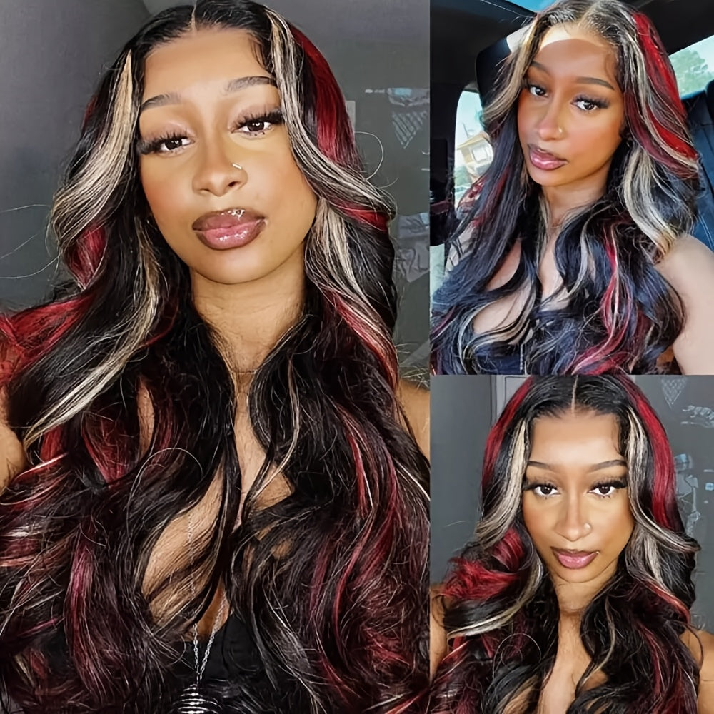 13x4 HD Lace Front Wig with Blonde & Red Highlight