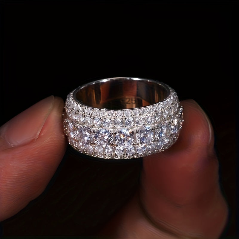 925 Silver Inlaid with 3 Carat Moissanite