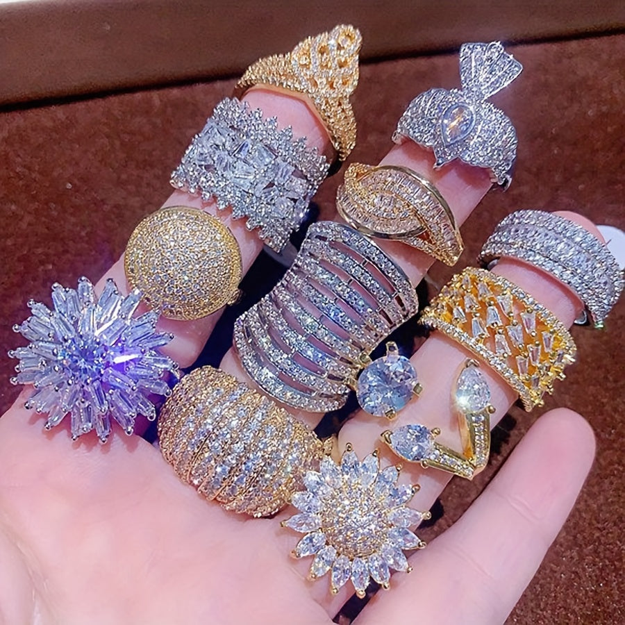 {10pcs} Luxurious Copper Rings