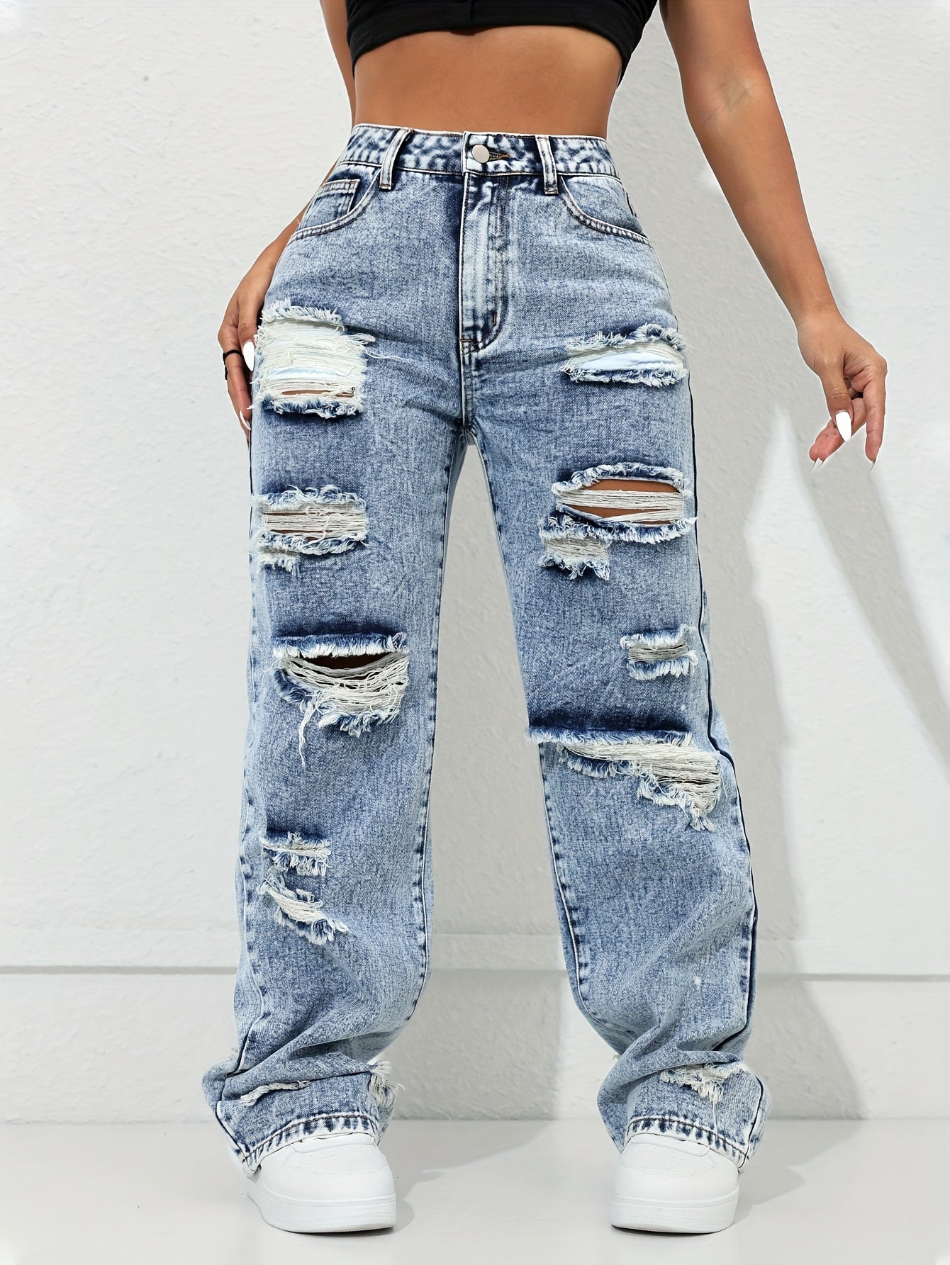 Straight Distressed Jeans