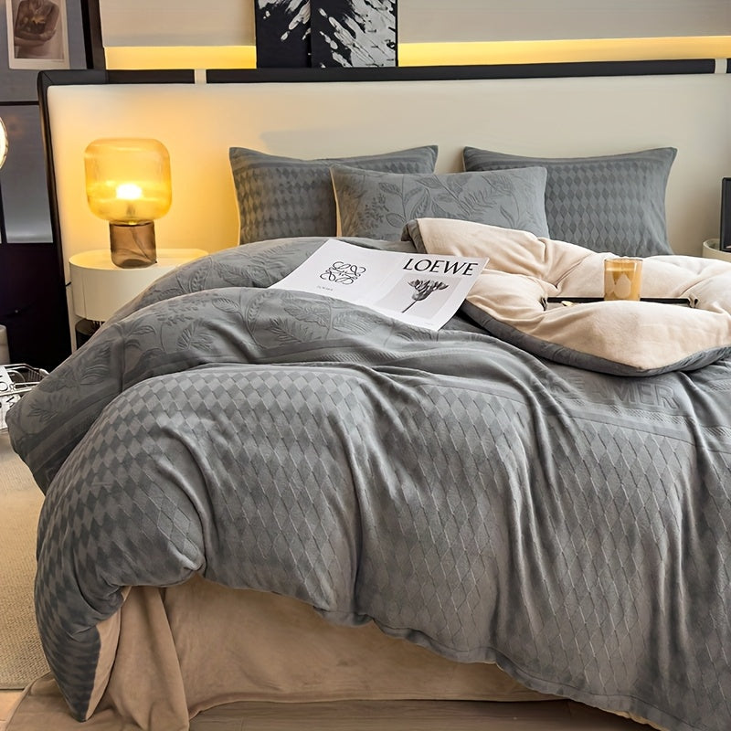 {3/4pc} Floral Milk Velvet Four-Piece Set