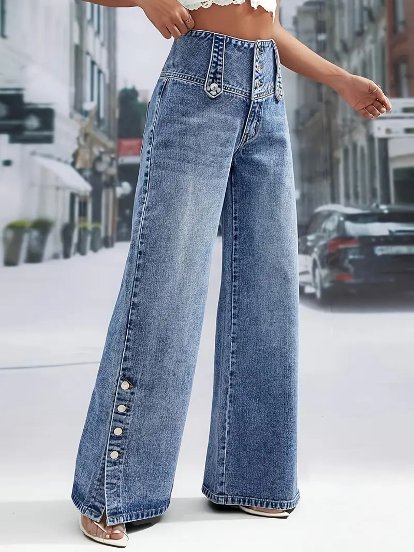 High Waist Vintage Denim Jeans