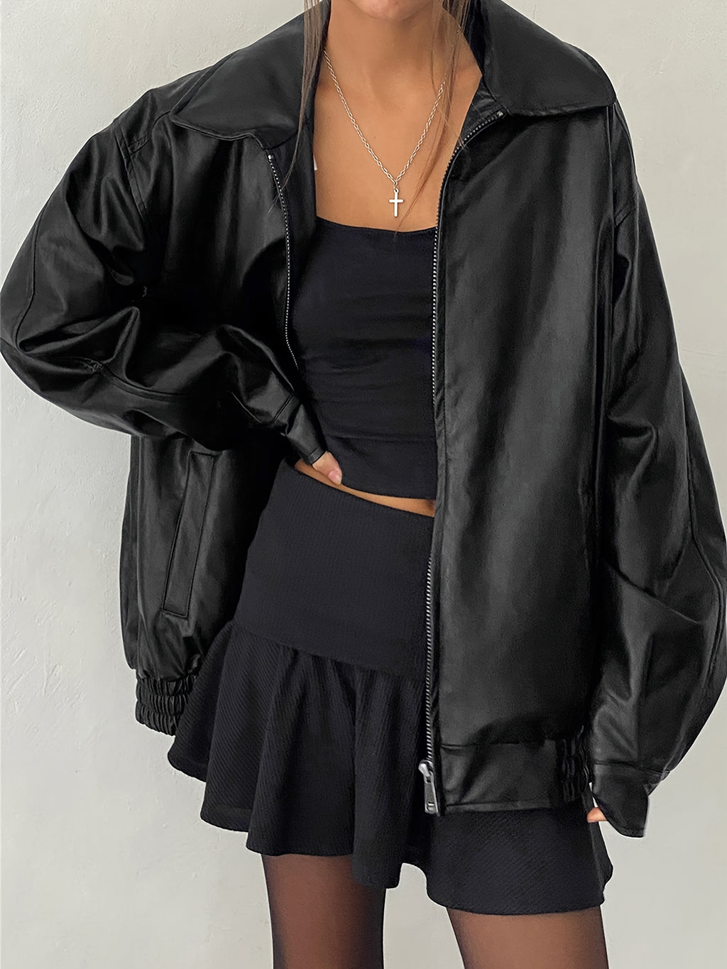 Zipper Long Sleeve Motorcycle Jacket