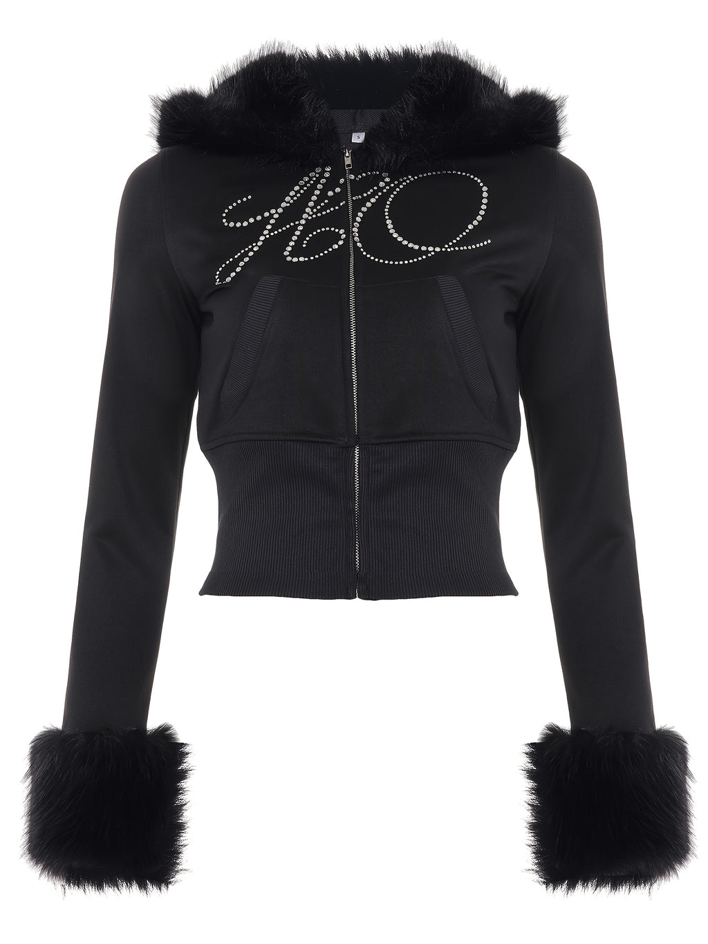 Hooded Jacket with Fake Fur