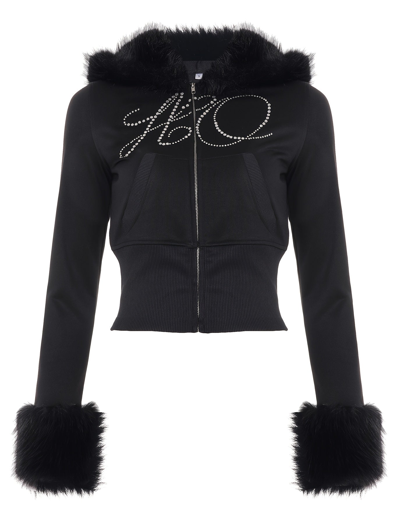 Hooded Jacket with Fake Fur