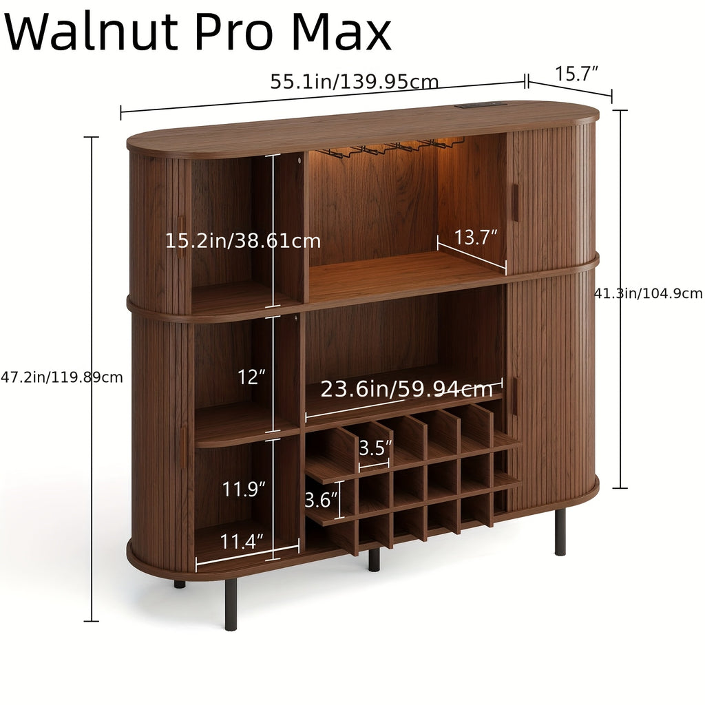 Wine Bar Cabinet with LED Light