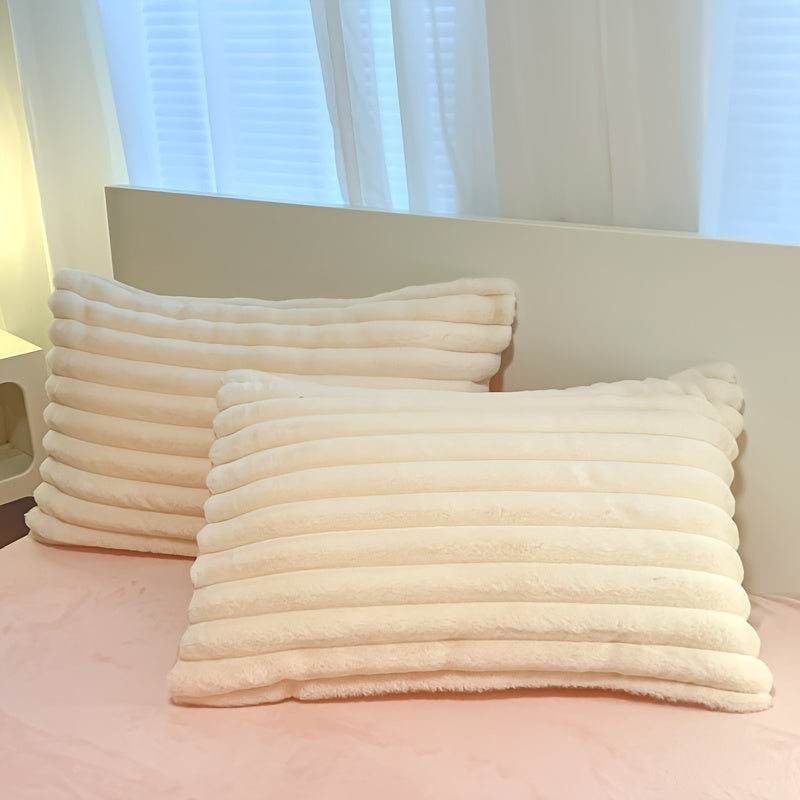 3pcs Simple Solid Color Flannel Quilt Cover Set