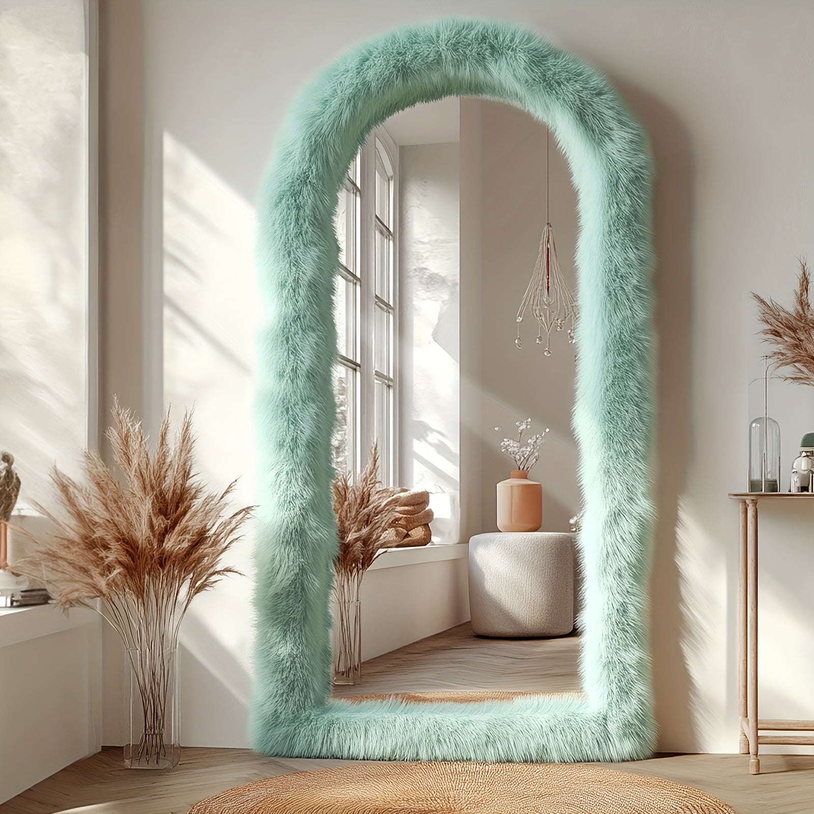 Full Length Mirror Chic Faux Fur