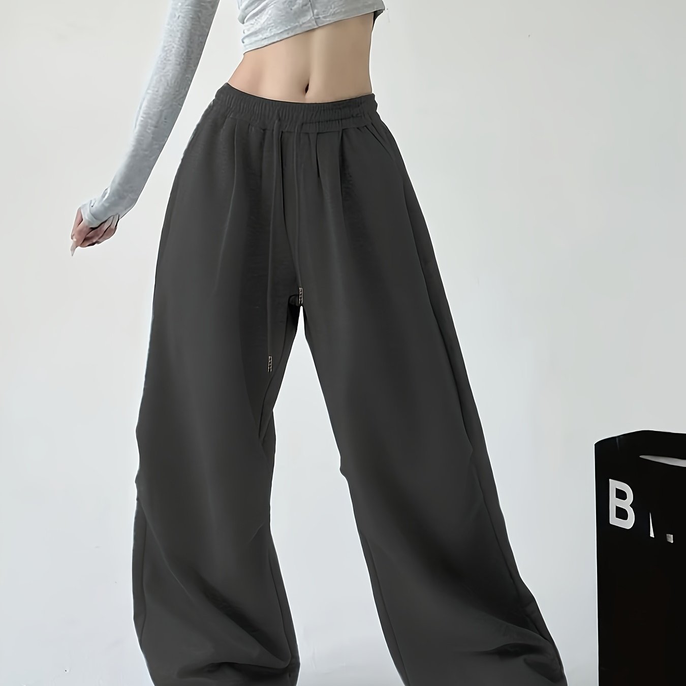 High-Waisted Wide-Leg Joggers