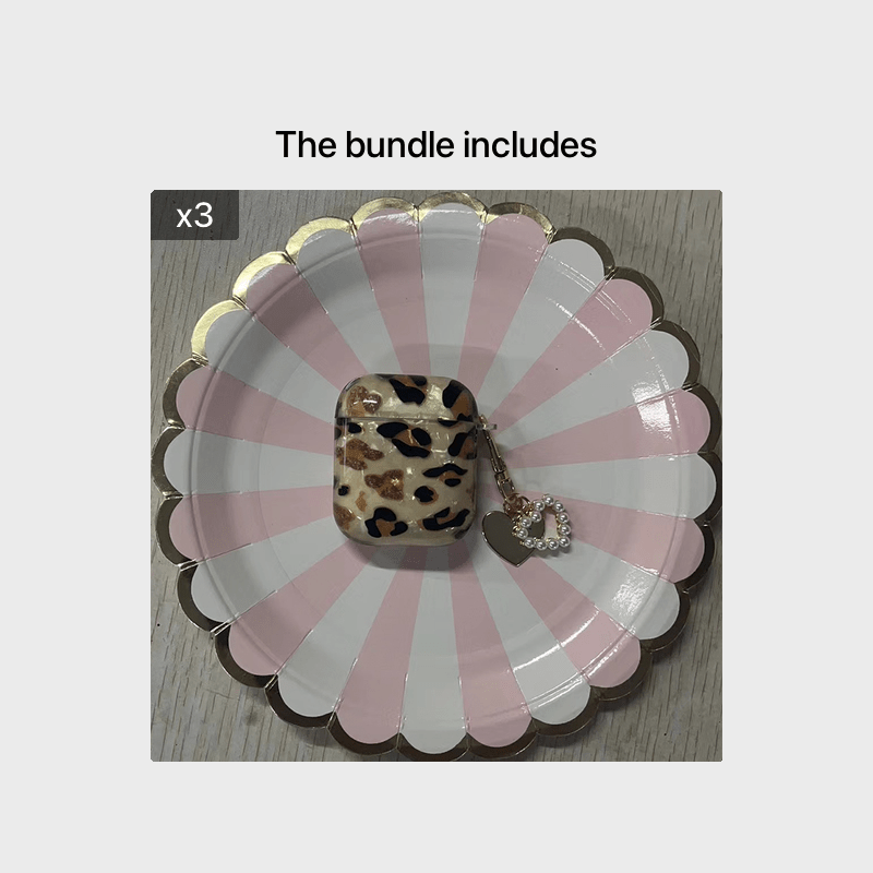 Leopard Print Earphone Sleeve with Hanging Chain - Perfect for Airpod1/2!