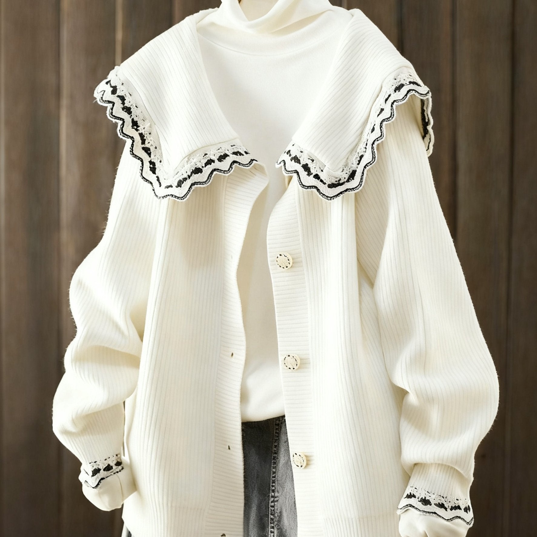 Contrast Lace Sweater