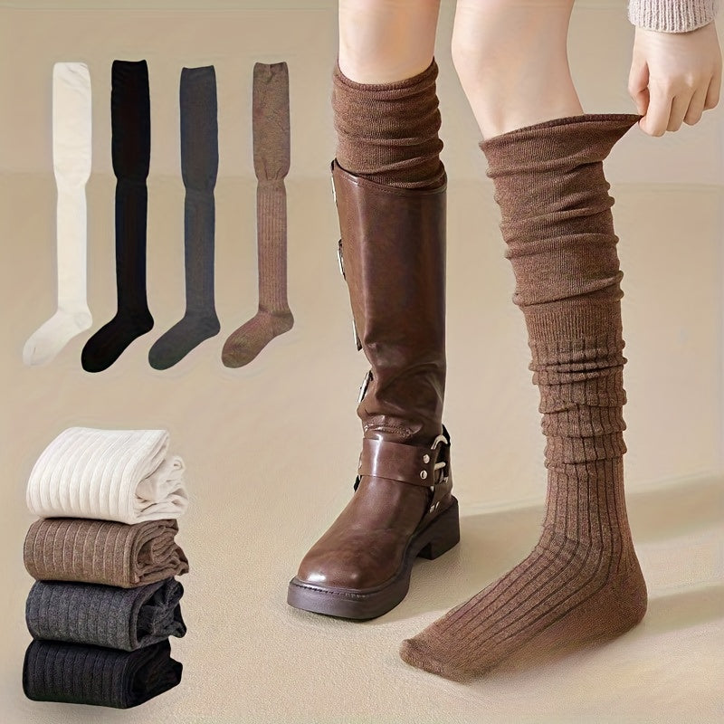 {4 Pairs} Knee-High Socks