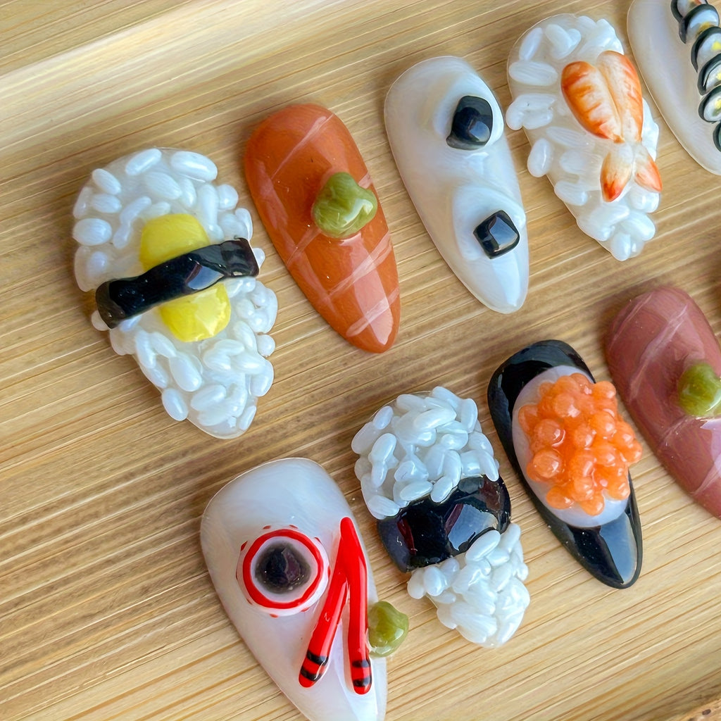 {10pcs} Japanese Sushi Press-On Nails