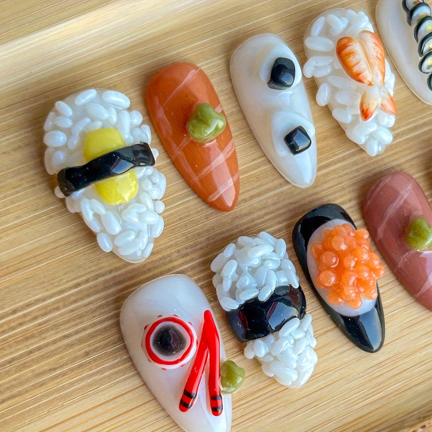 {10pcs} Japanese Sushi Press-On Nails