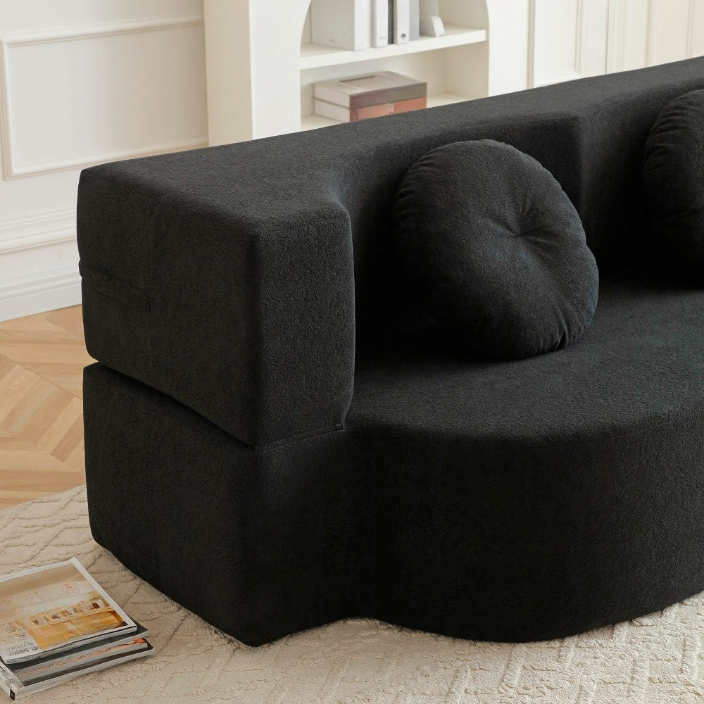 2-in-1 Convertible Folding Sofa Bed with Mattress