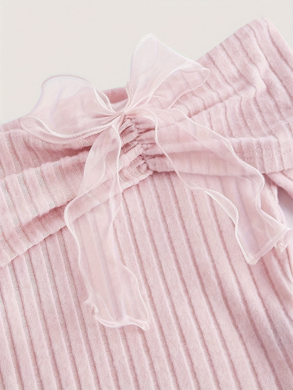 Off-Shoulder Ribbon Long Sleeve T-Shirt
