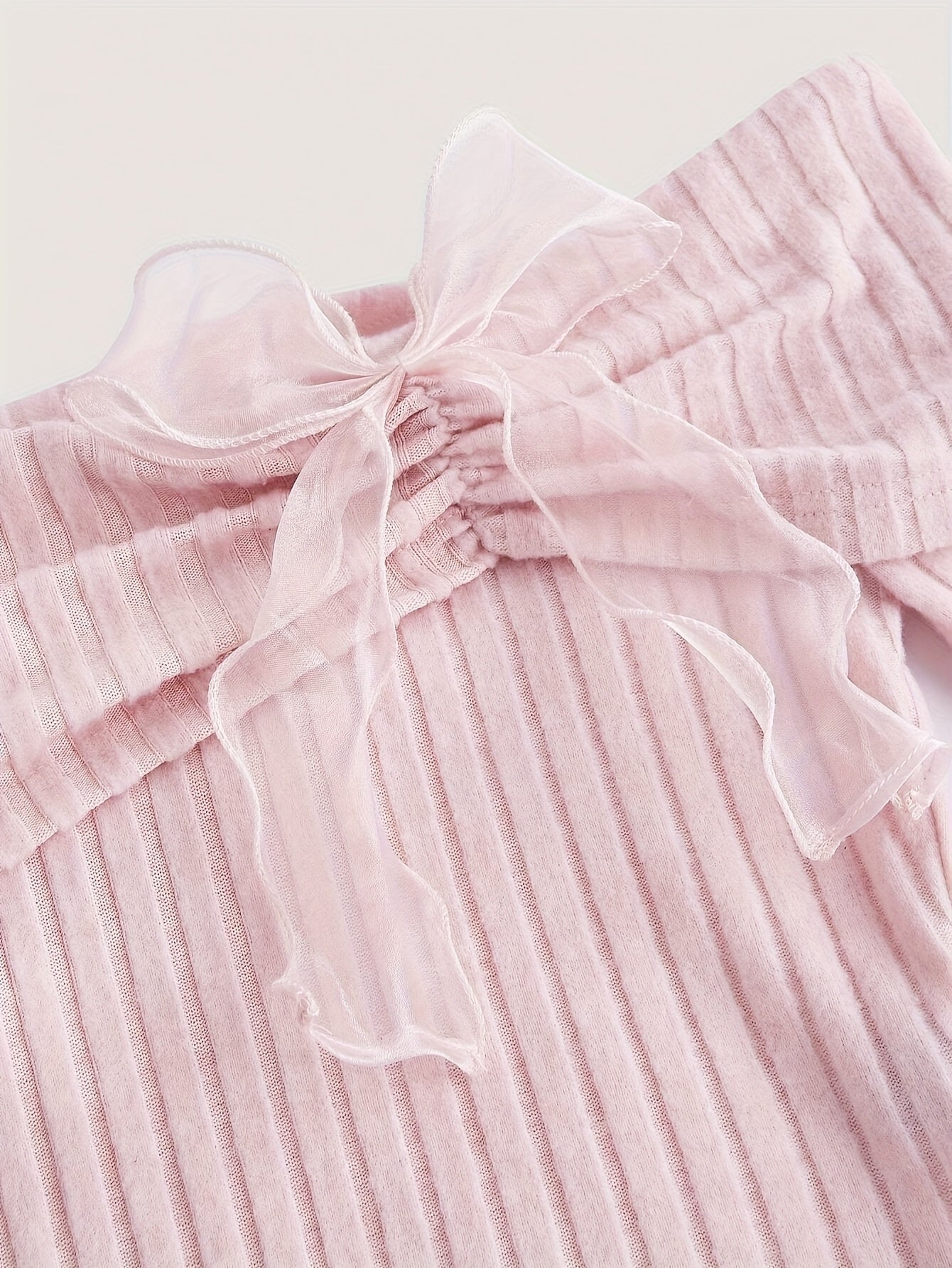 Off-Shoulder Ribbon Long Sleeve T-Shirt