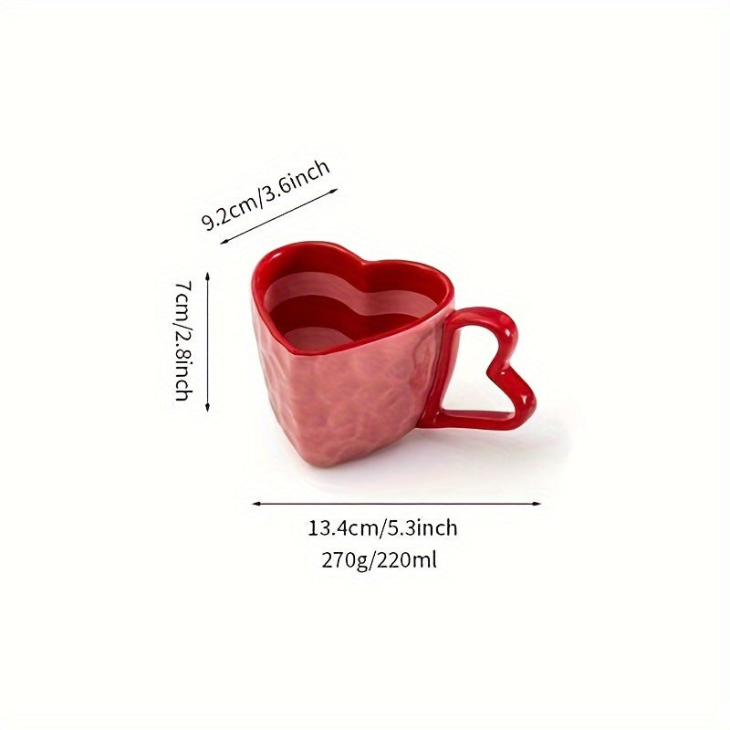 Red Love Ceramic Mug Creative Cute Coffee Cup