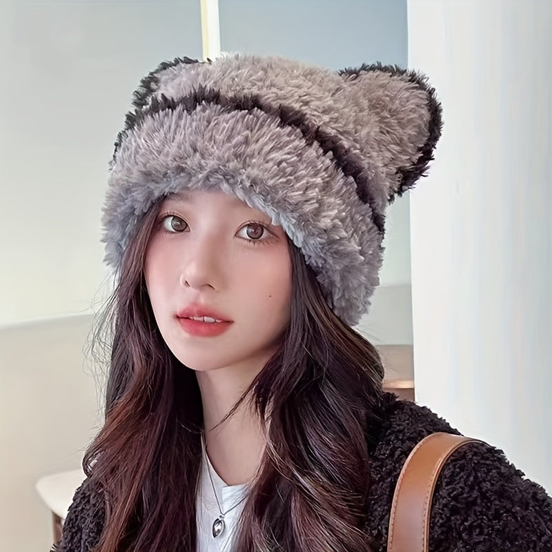 Bear Ear Shaped Knitted Hat