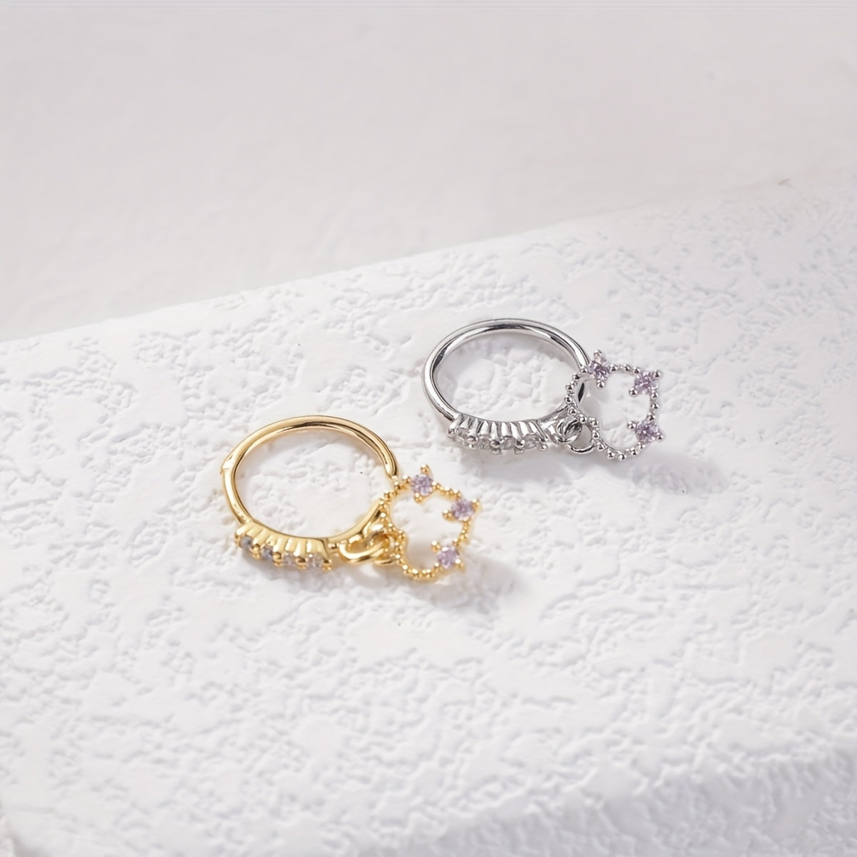 Cute Heart-Shaped Synthetic Cubic Zirconia Dangle Nose Ring