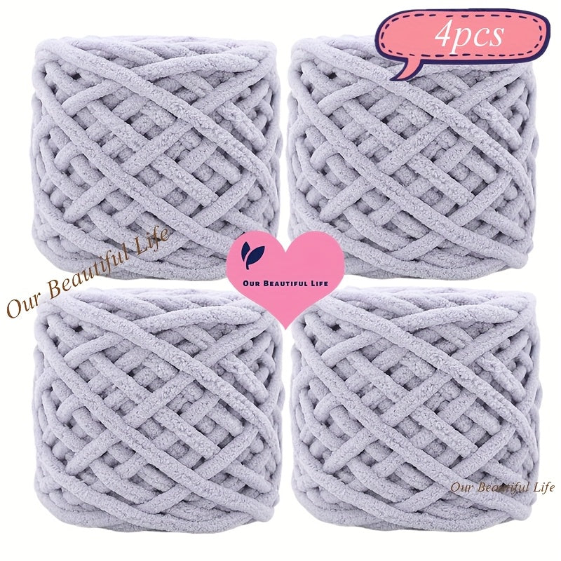 {4pcs} Ultra-Bulky Polyester Yarn
