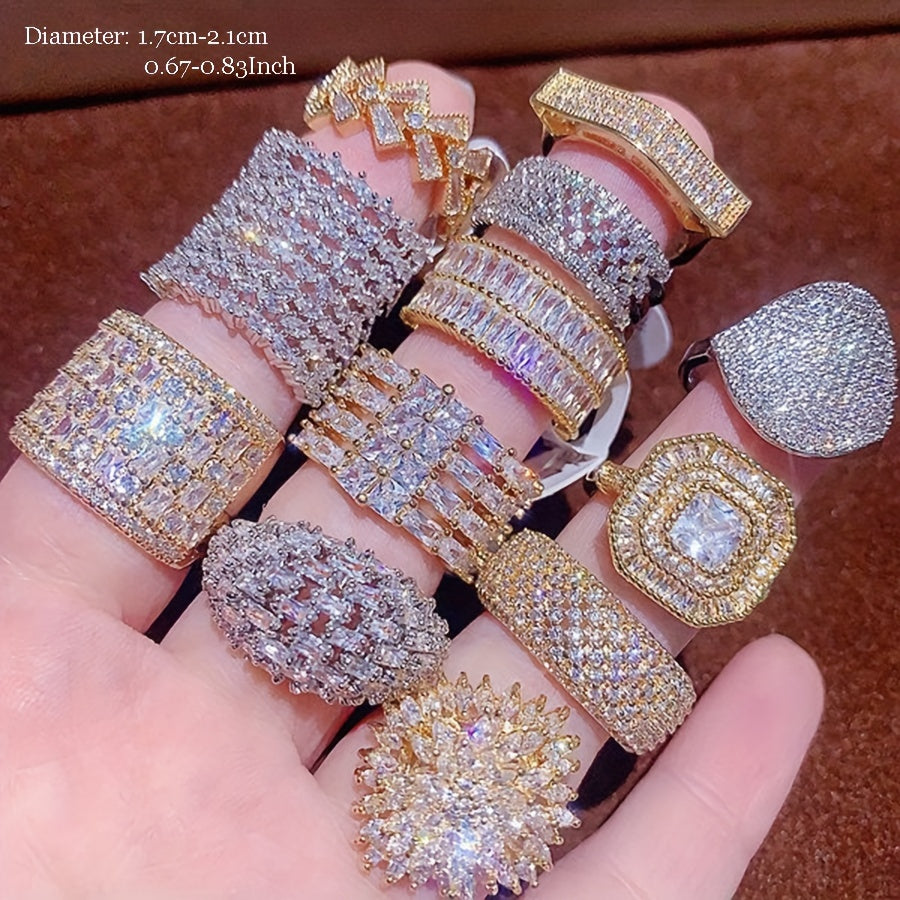 {10pcs} Luxurious Copper Rings