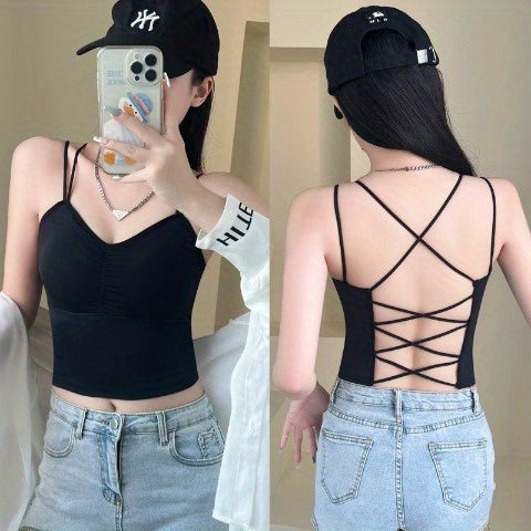 Set of 4 Sexy Lace-Back Camisoles