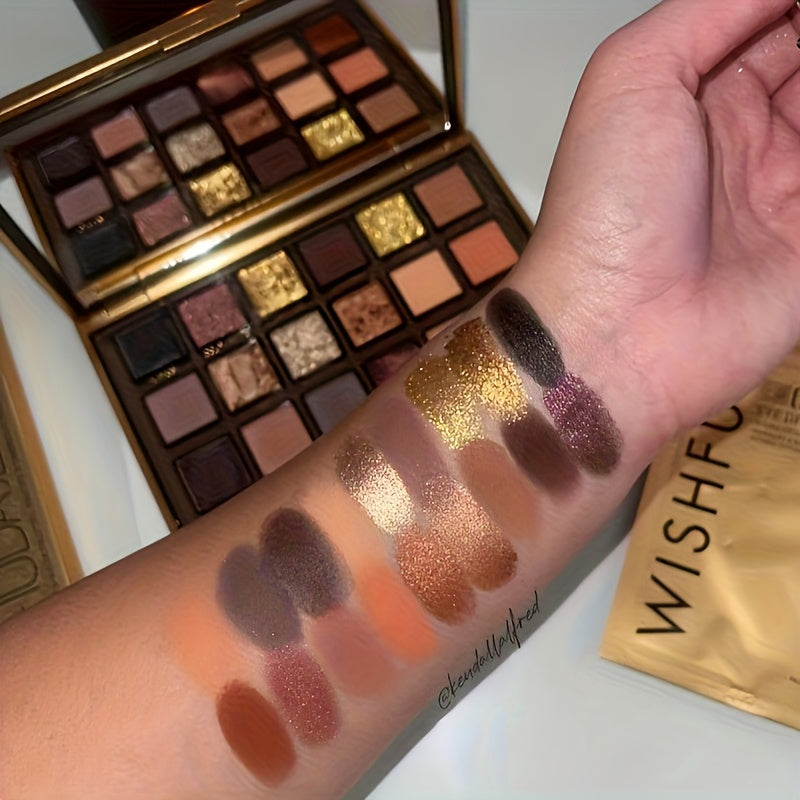 18-Color All-in-One Eyeshadow Palette with Matte, Shimmer, Glitter & Rainbow Effects