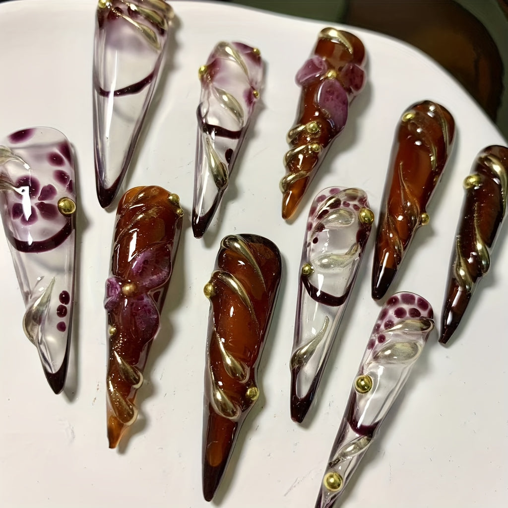 {10pcs} Handmade 3D Nail Extensions