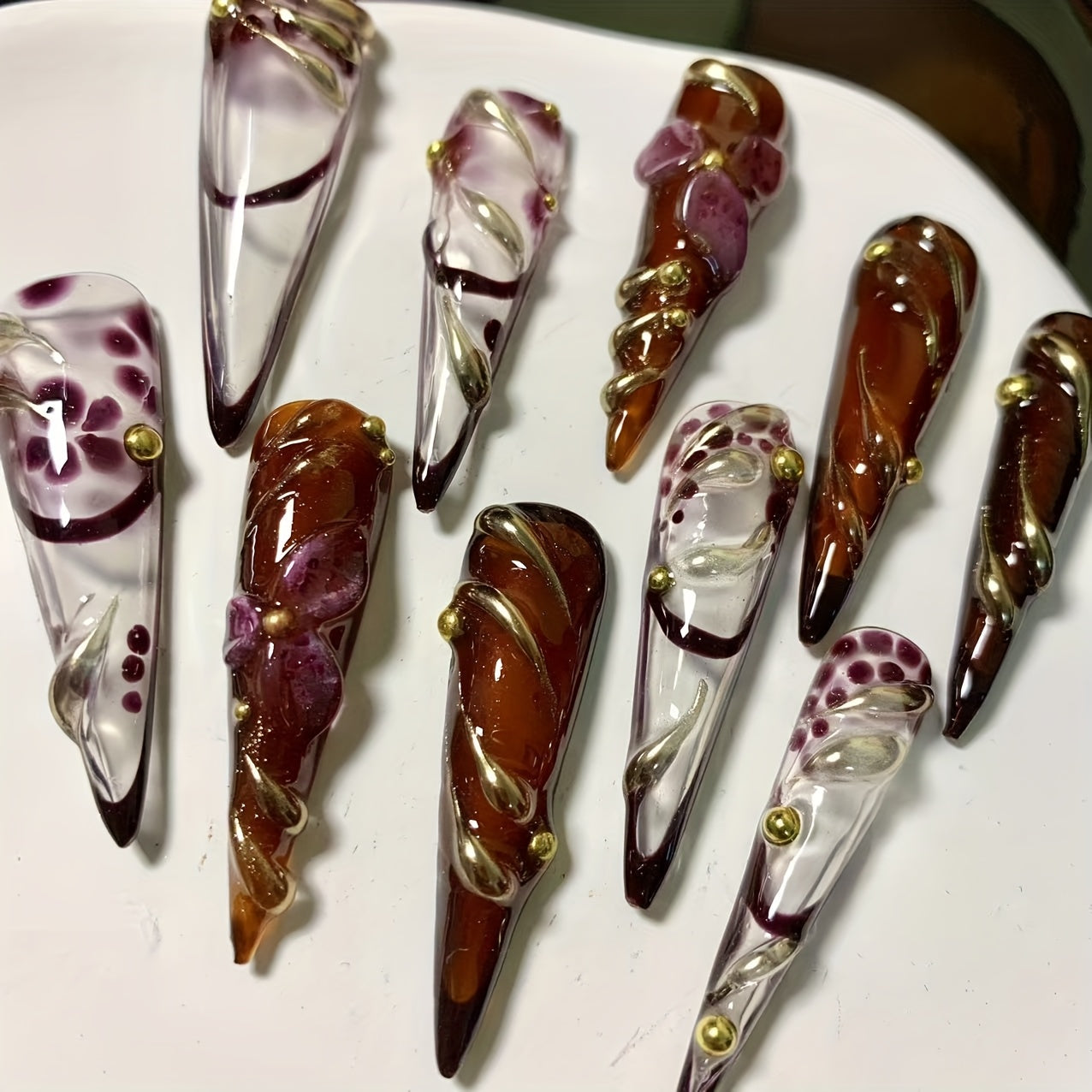 {10pcs} Handmade 3D Nail Extensions