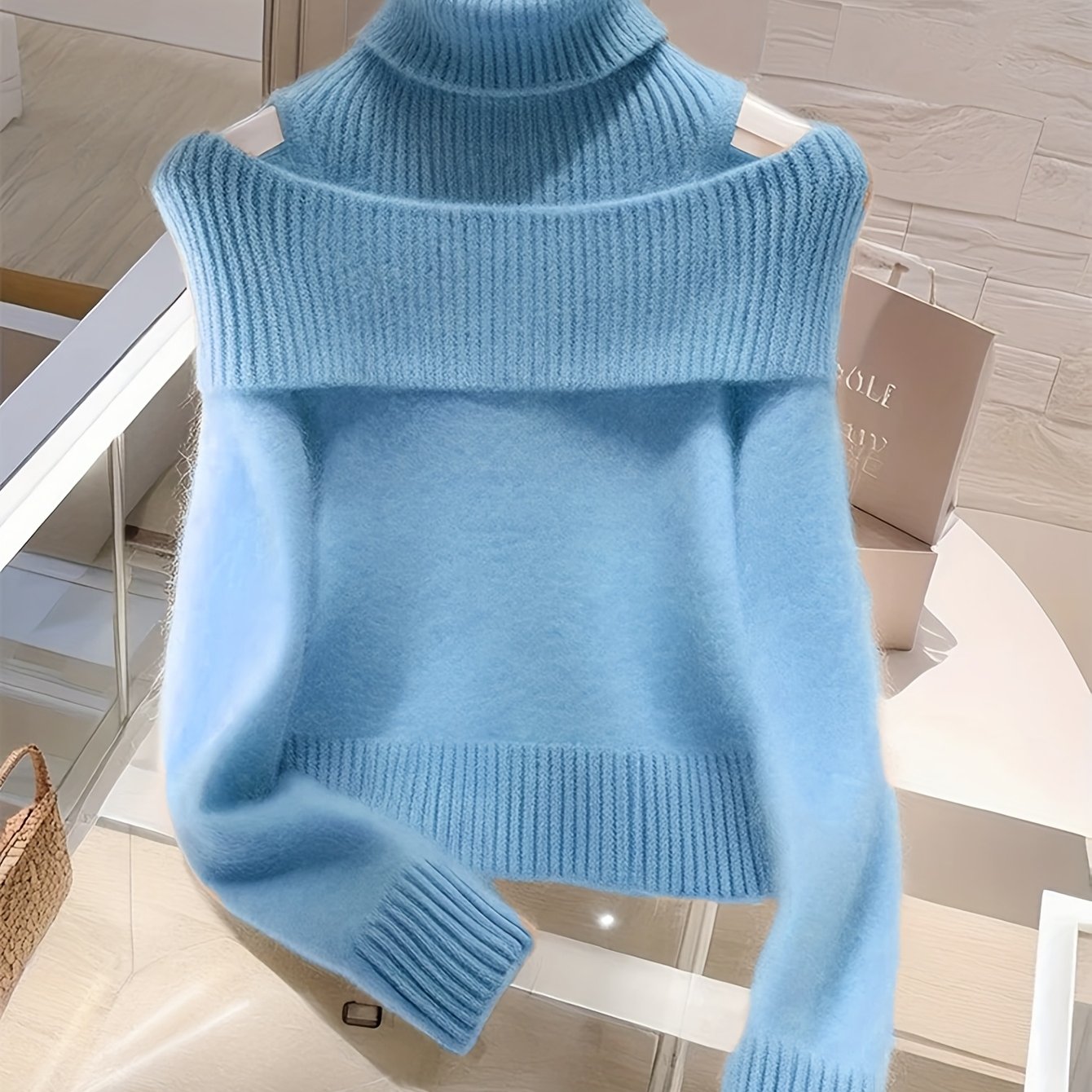 High-Neck Turtleneck Sweater