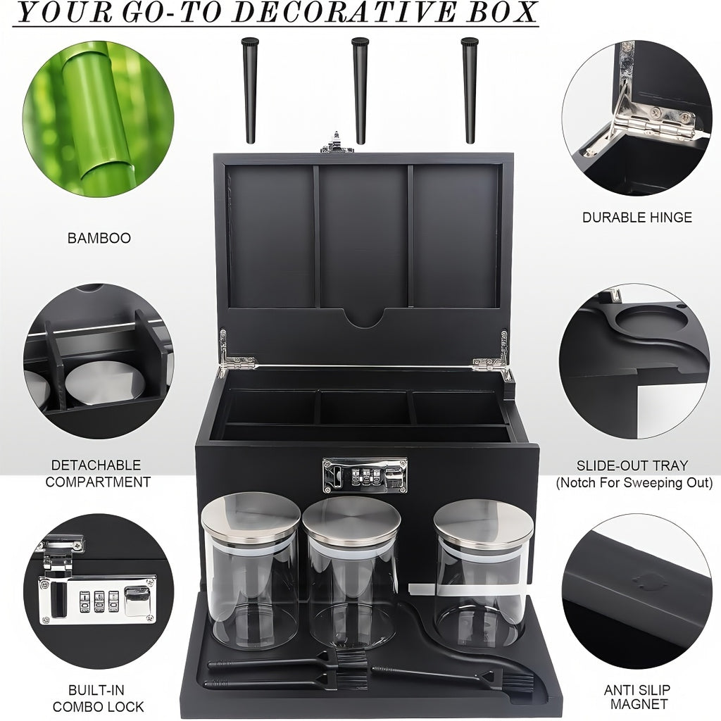 Large Bamboo Storage Box with Combination Lock