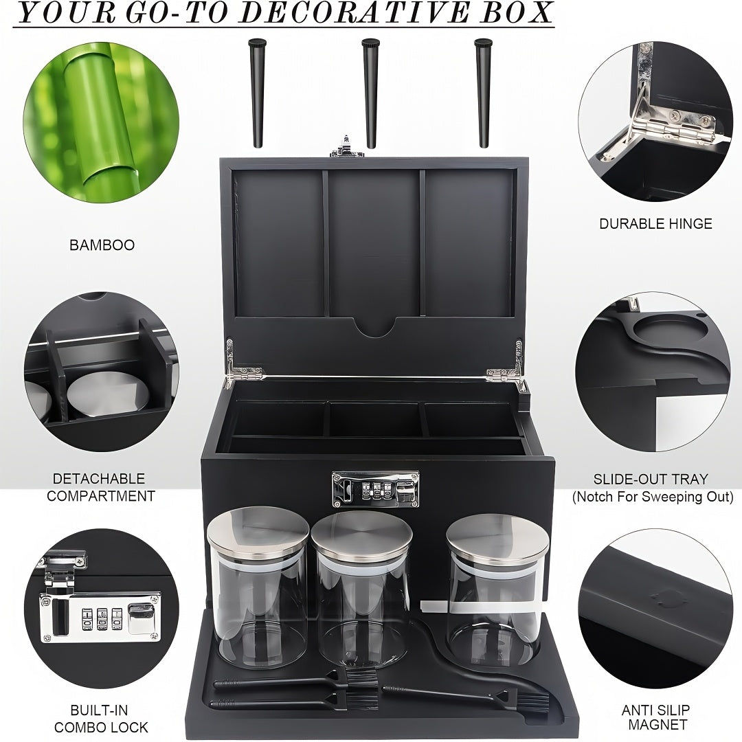 Large Bamboo Storage Box with Combination Lock