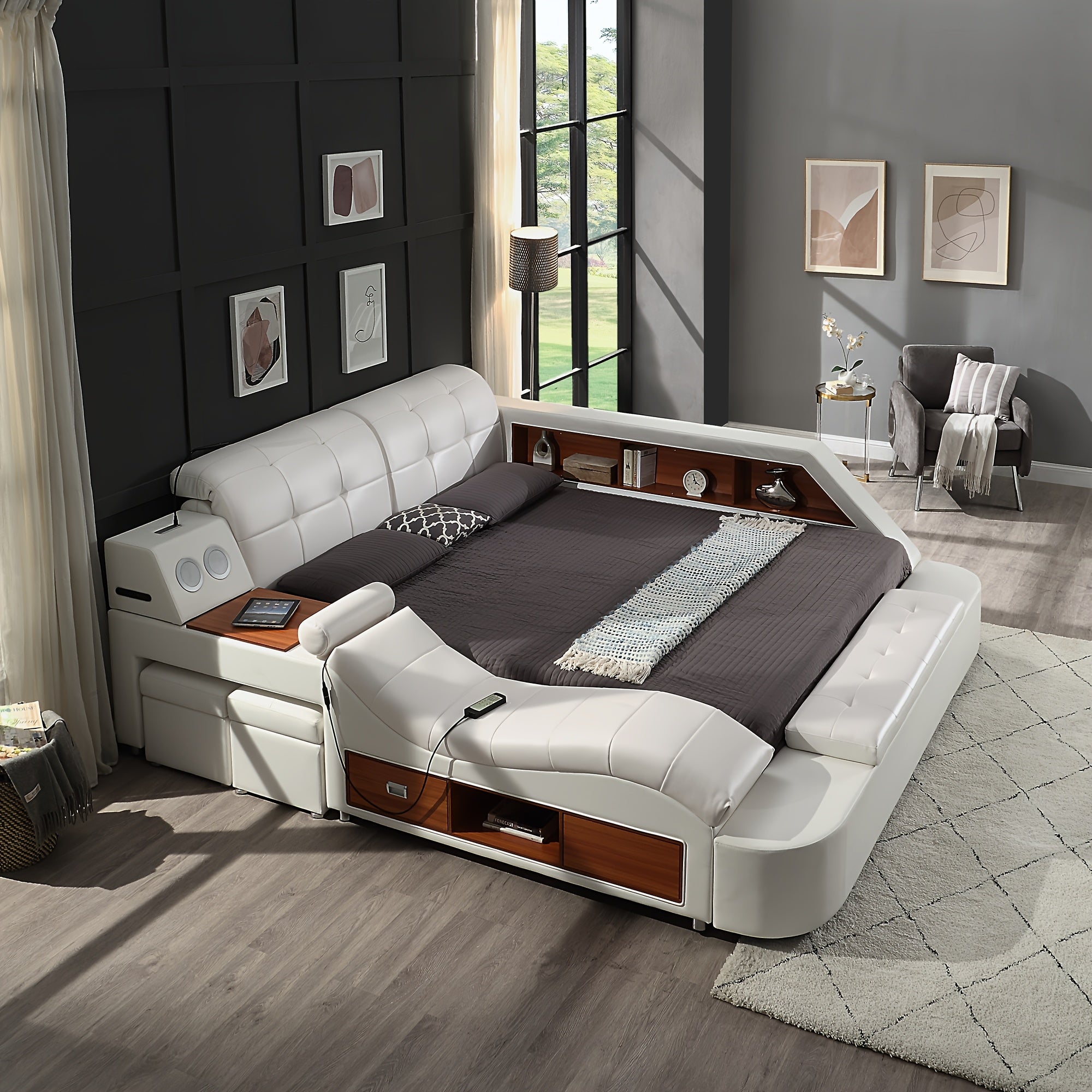Multifunctional Large Bed Frame