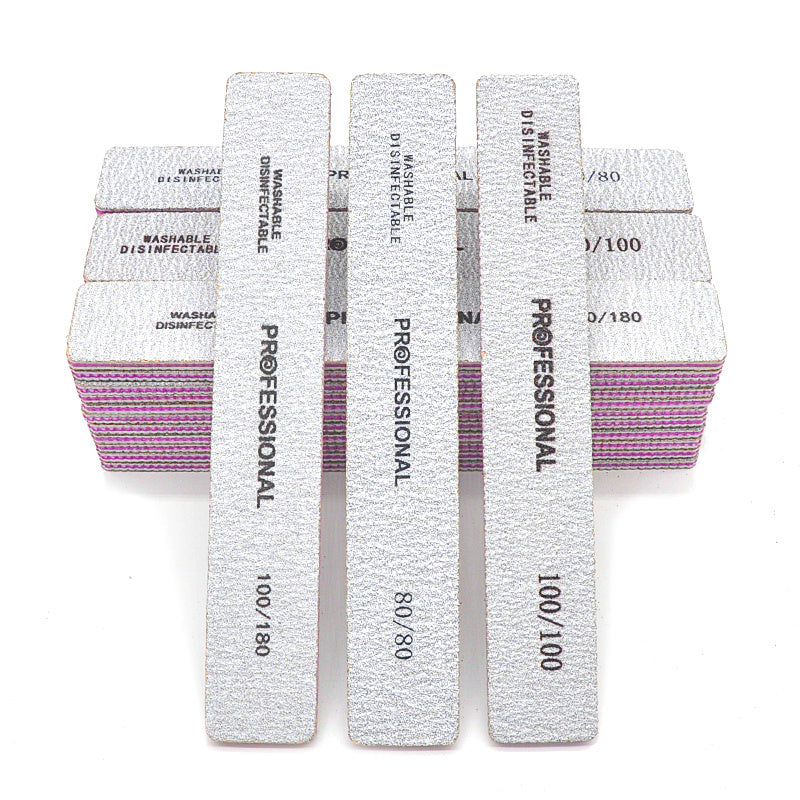 {5 Pcs/Pack} Square Nail File 80 100 180 Grit Poishing Files