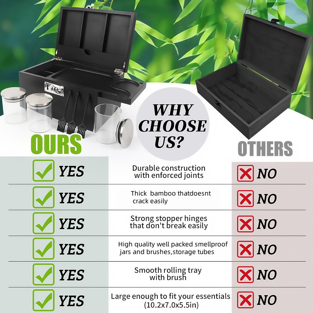 Large Bamboo Storage Box with Combination Lock