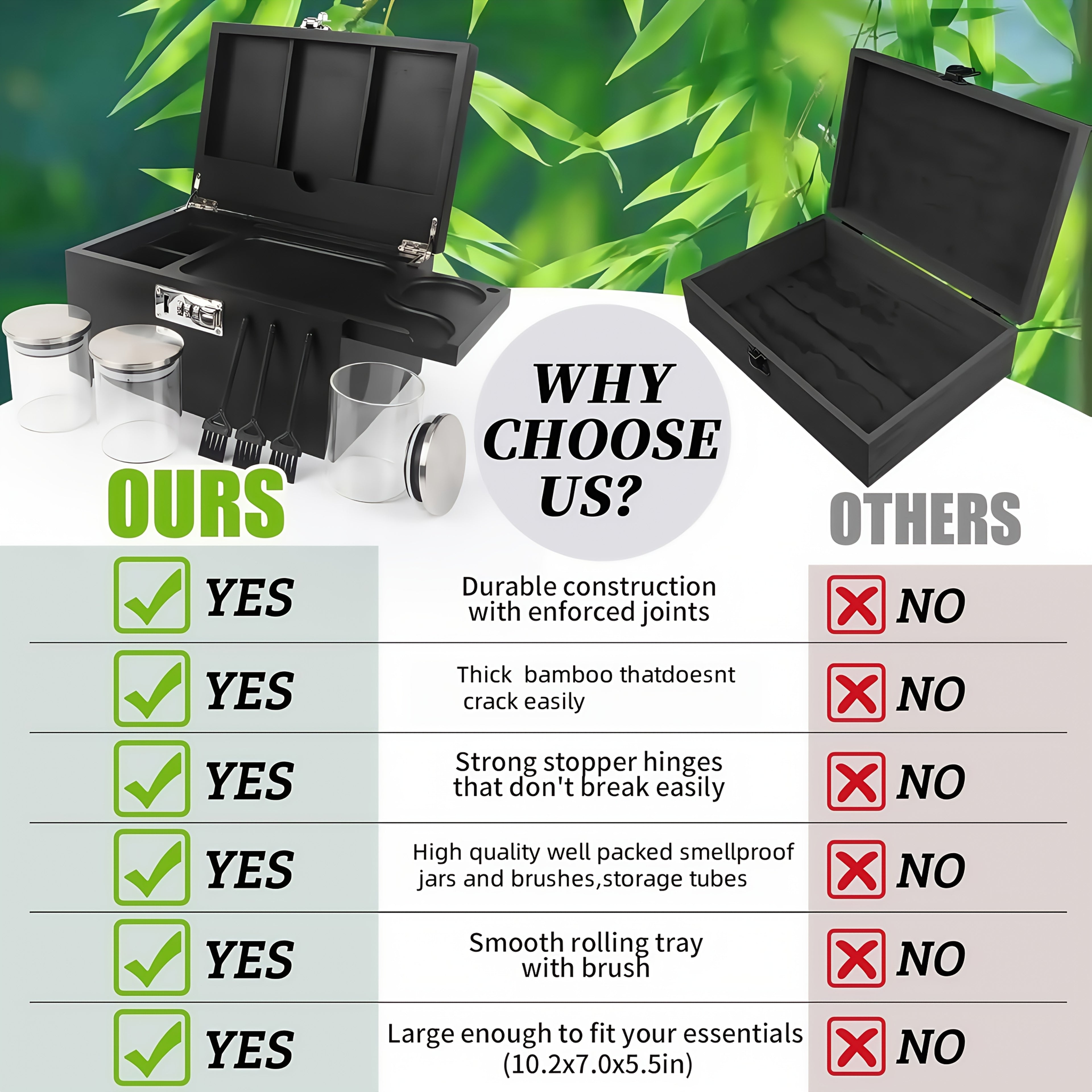 Large Bamboo Storage Box with Combination Lock