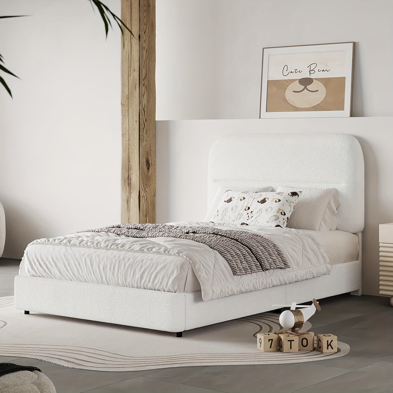 Upholstered Bed Frame with Headboard