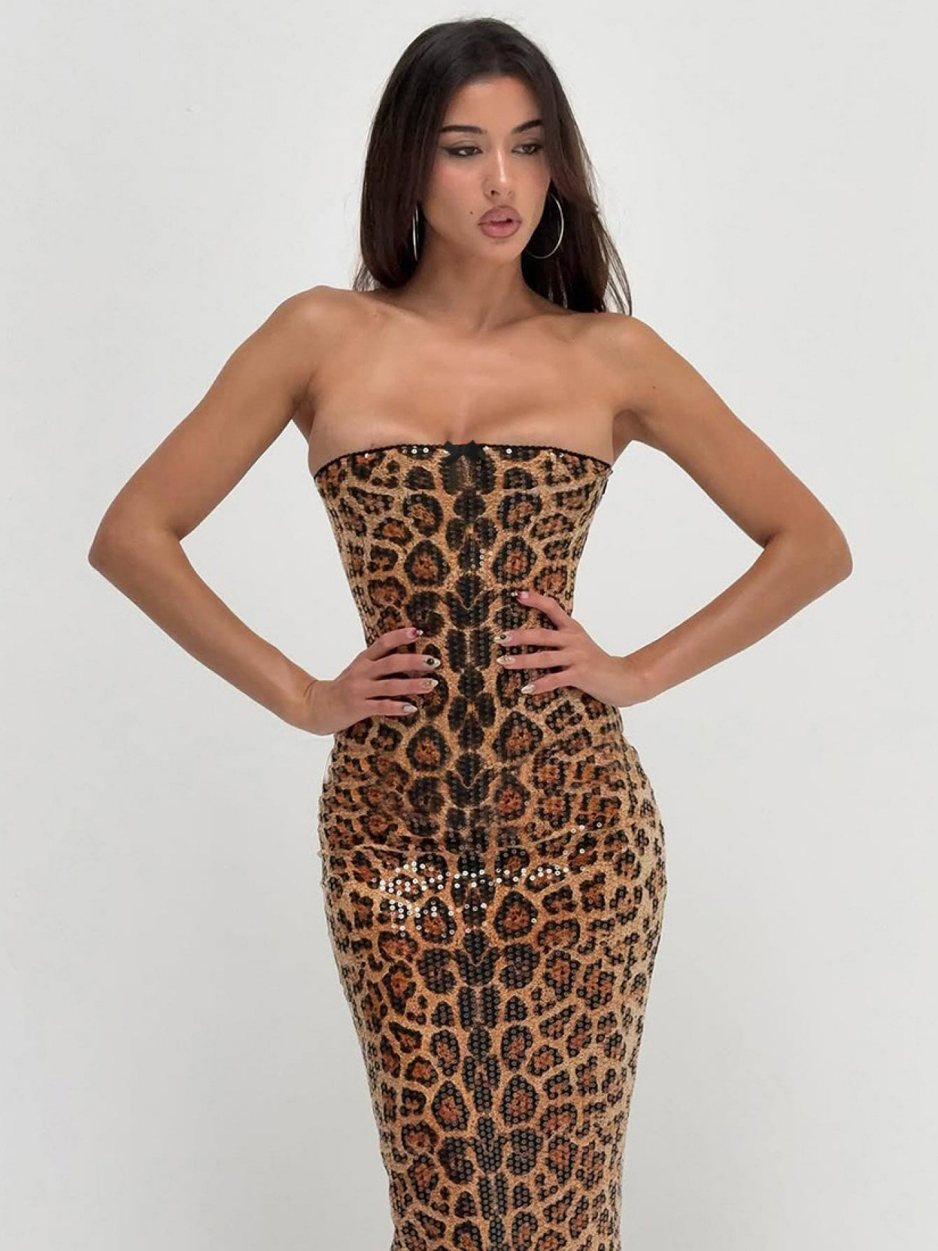 Leopard Print Bandage Dress