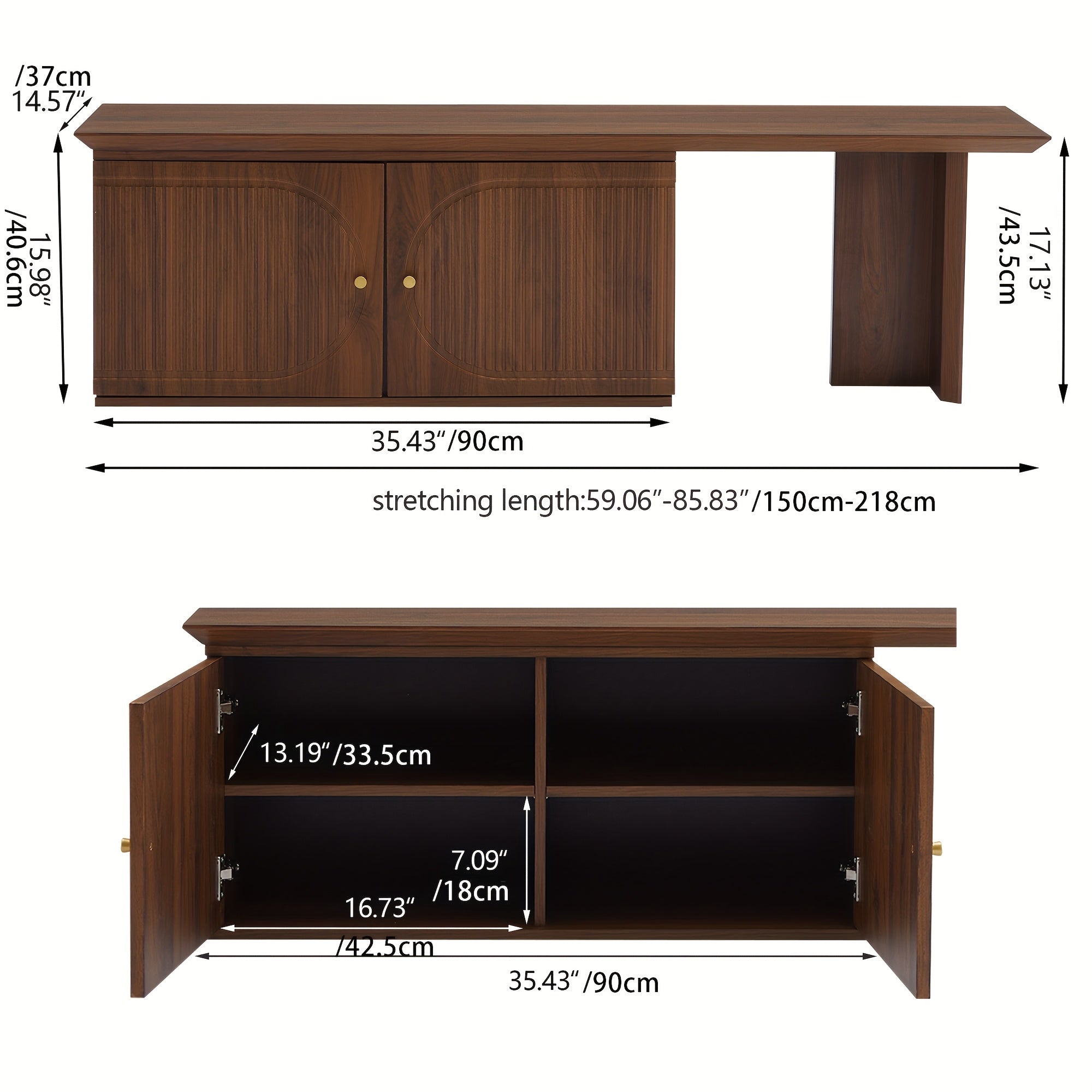 Extra Long TV Stand with Locking Mechanism