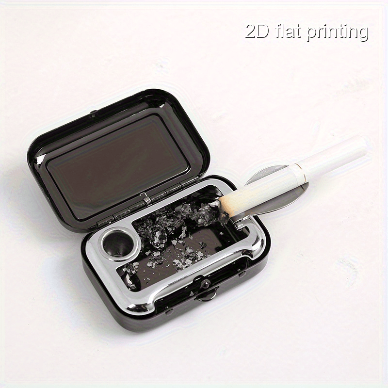 {1pc} Leopard Print Portable Metal Ashtray