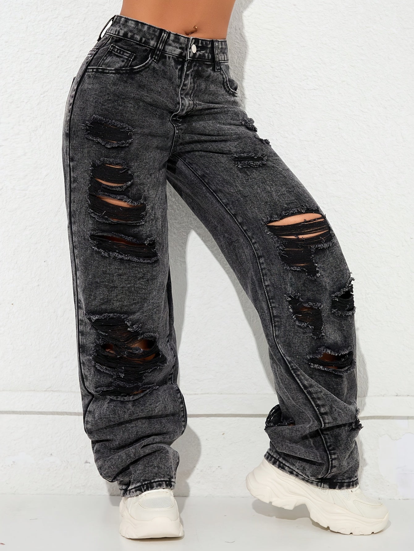Straight Distressed Jeans
