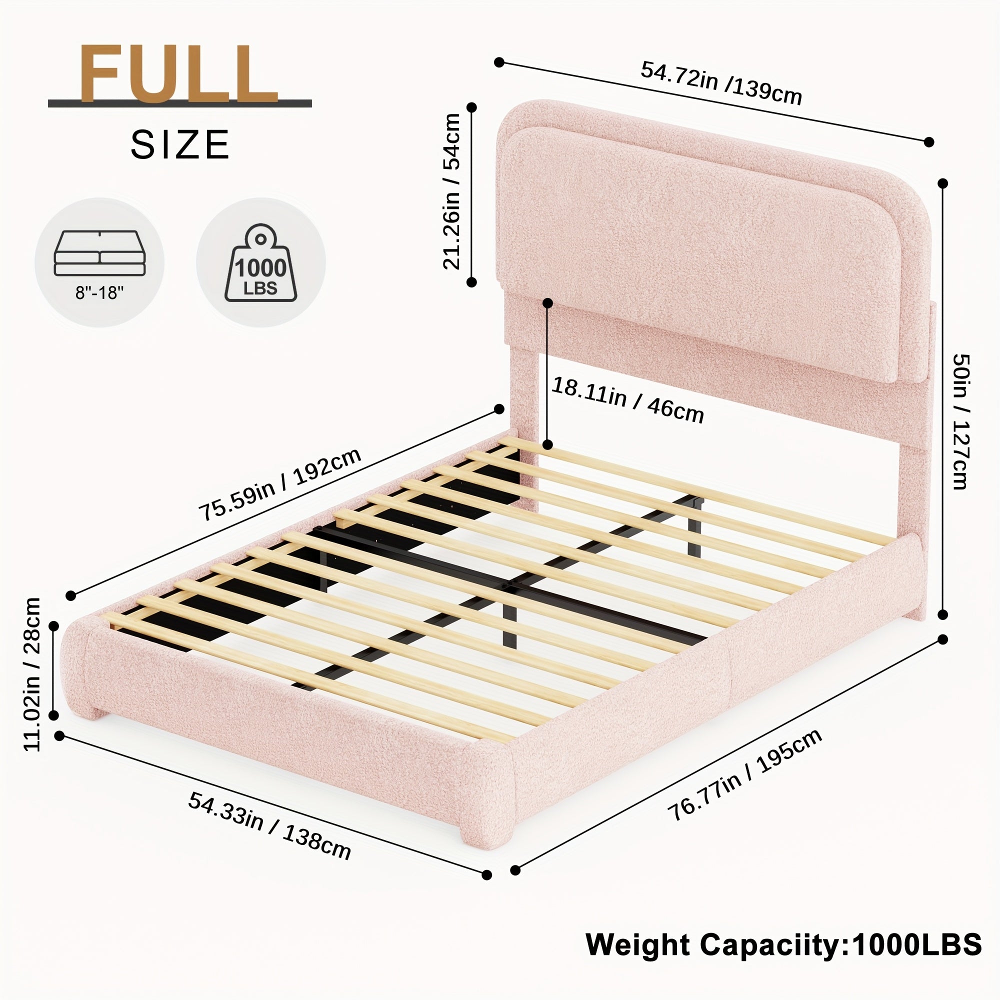 Full Size Soft Cloud Bed Frame